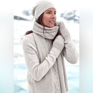 Garnet Hill Cashmere Ribbed Scarf - brand new never opened!